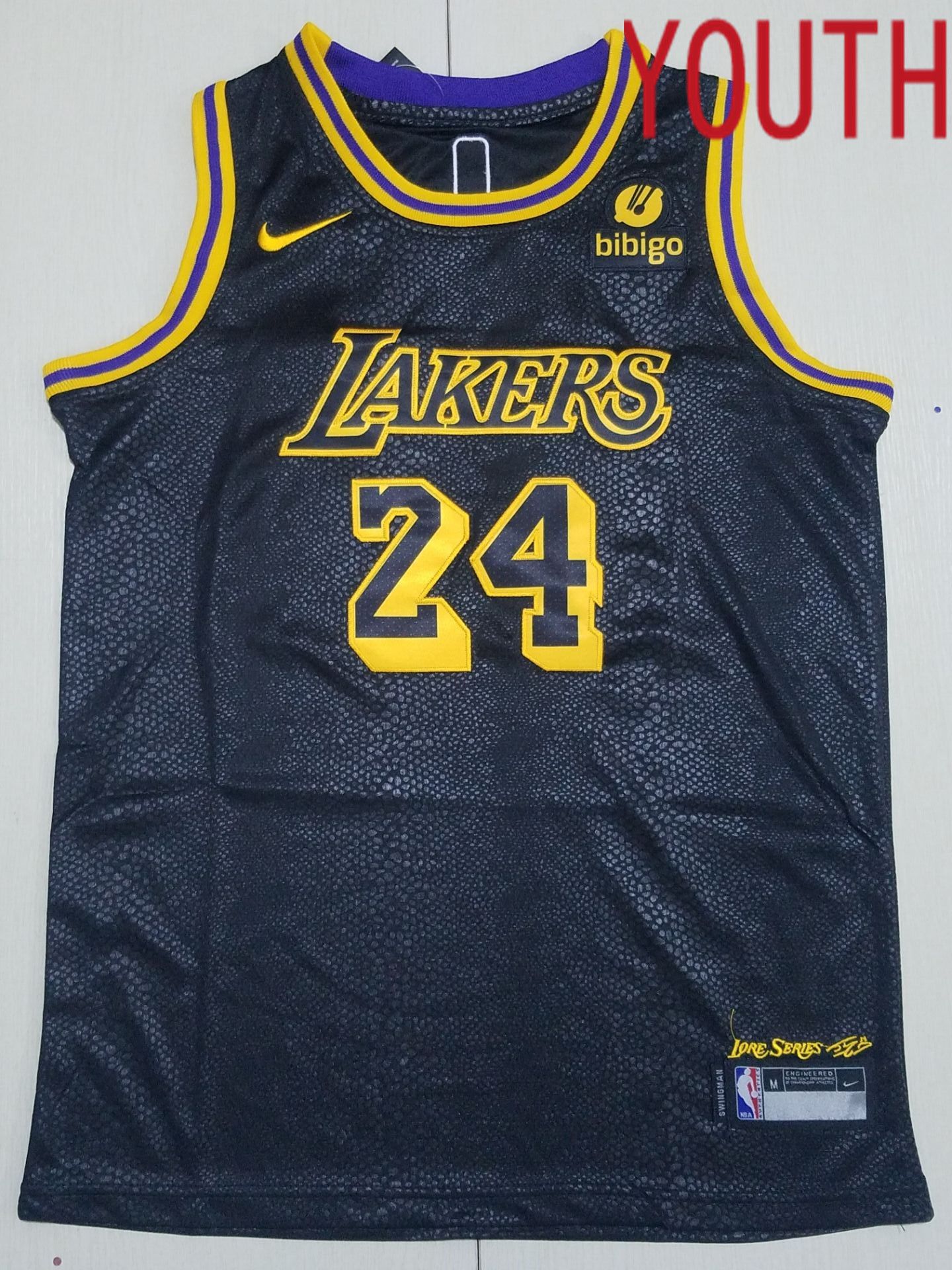 Youth Los Angeles Lakers #24 Bryant Black Nike 2022 NBA Jersey